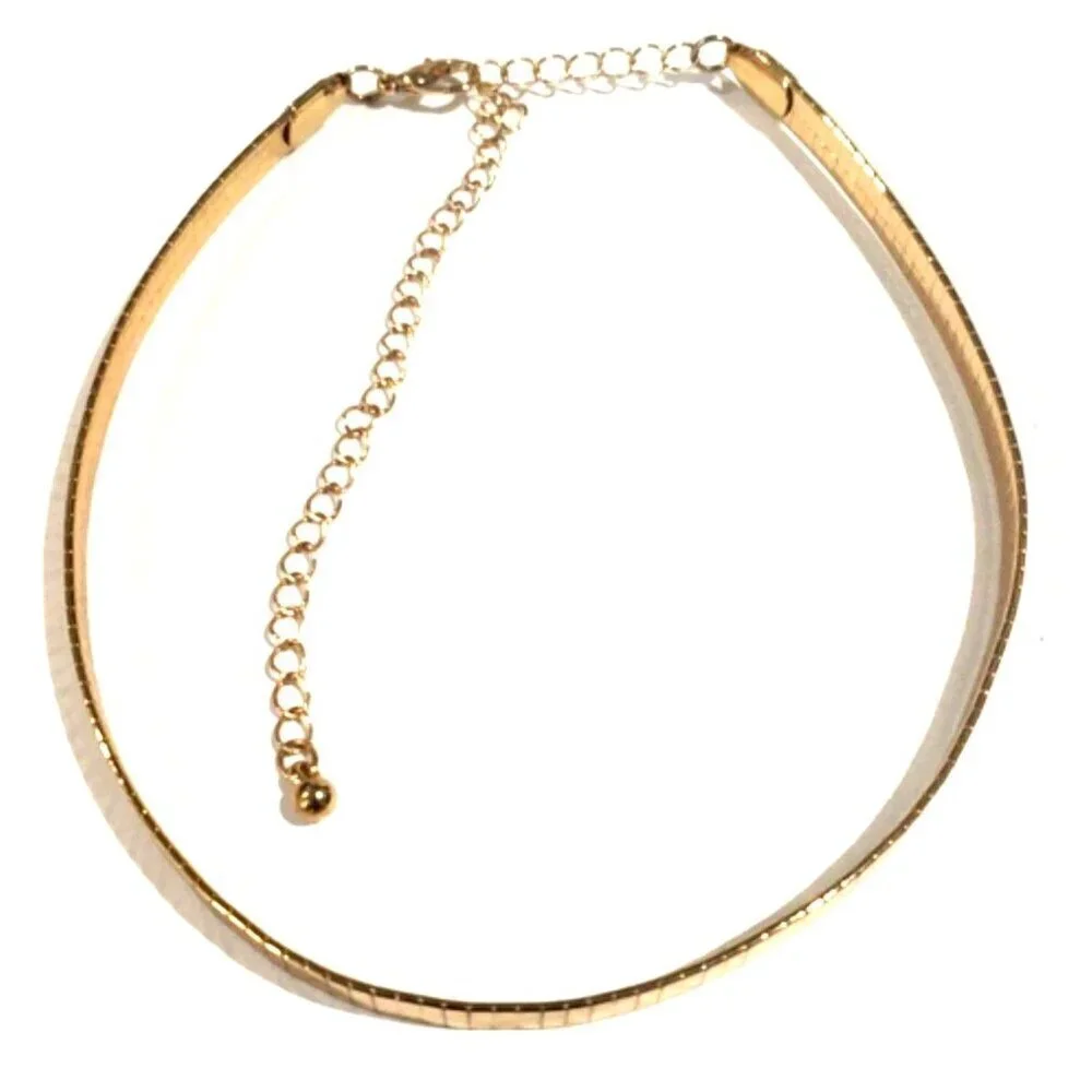 Gold Collar Necklace – Polished 16” Cab Chain with Adjustable Clasp | Women’s